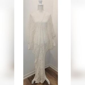 Ready to Wear Cream/Off White Lace Boho Womens Caftan Maxi Dress